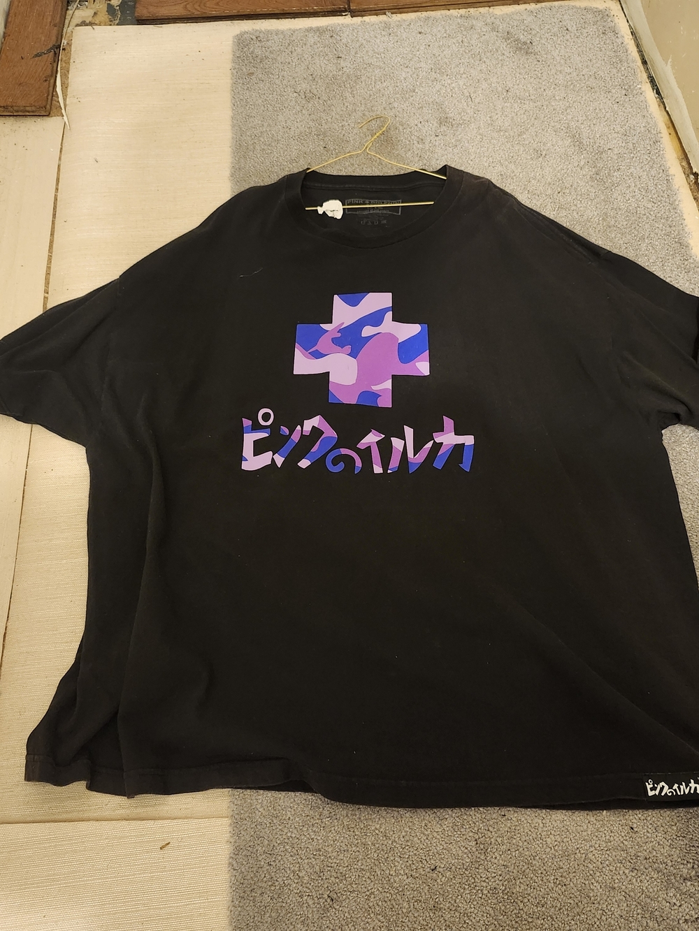 Graphic Tee with Pink & Purple Cross